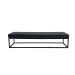Banco 3 Lugares Giulia Veludo Cinza e Preto 180 cm