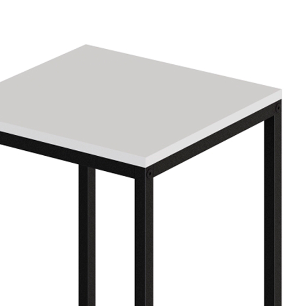 Banco Alto Wooden Branco e Preto