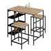 Banco Alto Wooden Carvalho e Preto