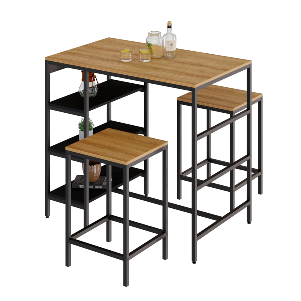 Banco Alto Wooden Mel e Preto