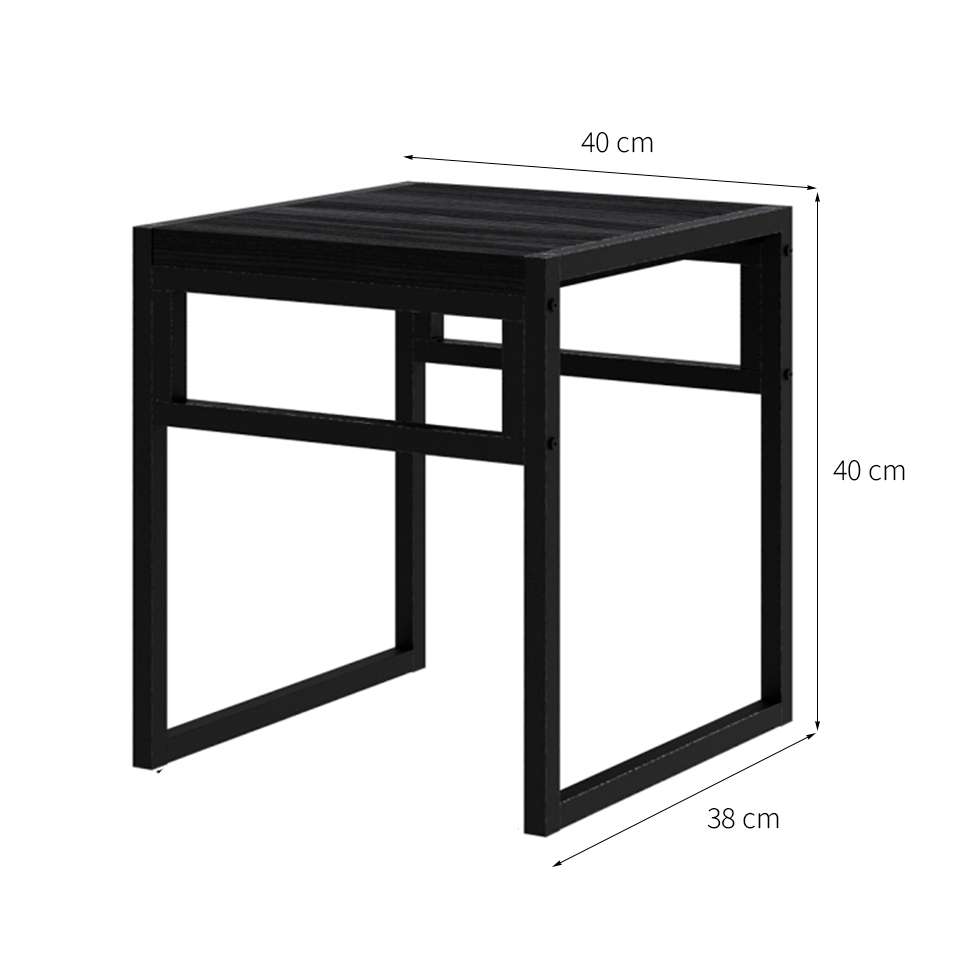 Banco Baixo Wooden Ônix e Preto