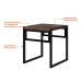 Banco Baixo Wooden Carvalho Dark e Preto