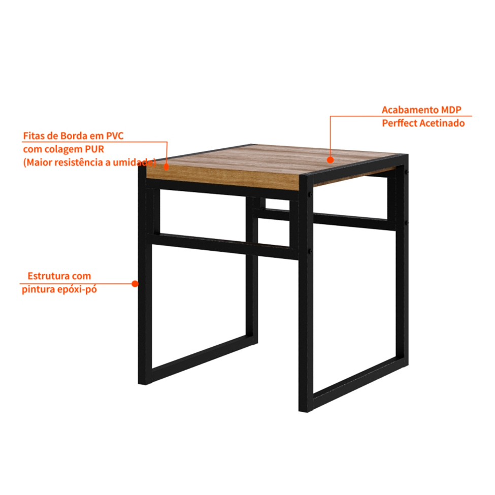Banco Baixo Wooden Mel e Preto