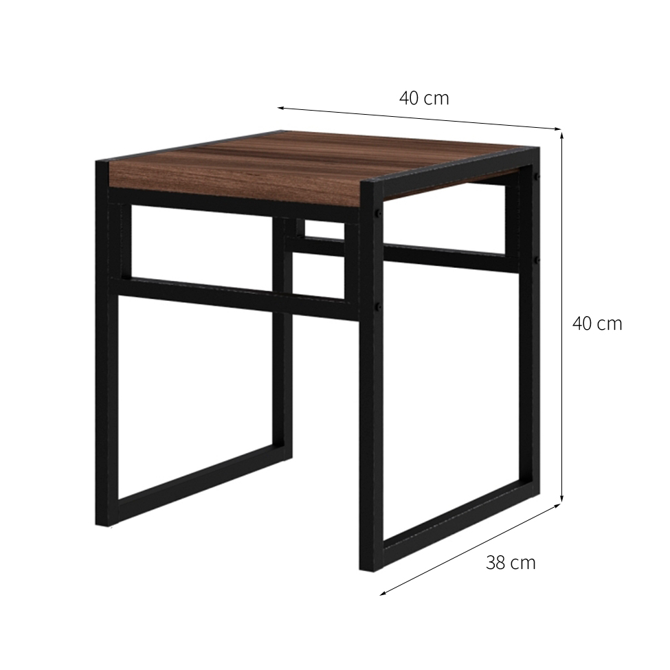 Banco Baixo Wooden Nogal e Preto