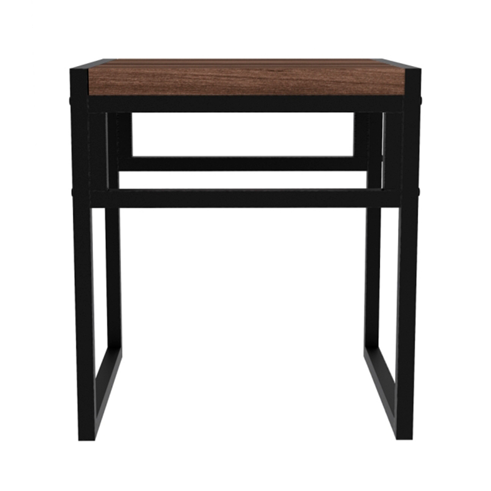 Banco Baixo Wooden Nogal e Preto