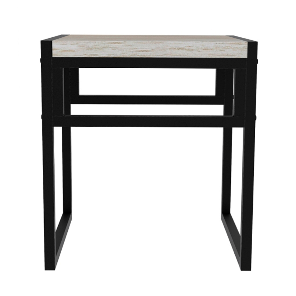 Banco Baixo Wooden Snow e Preto