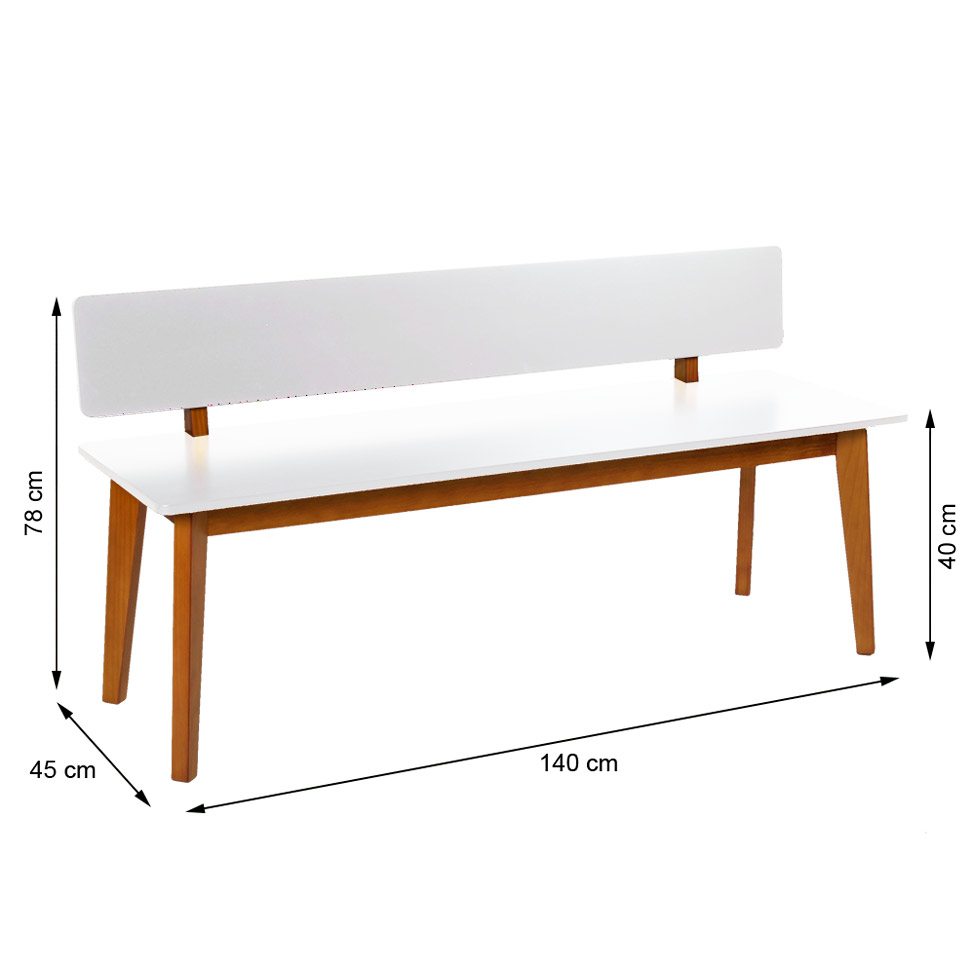 Banco para Sala de Jantar Tóquio Castanho e Branco