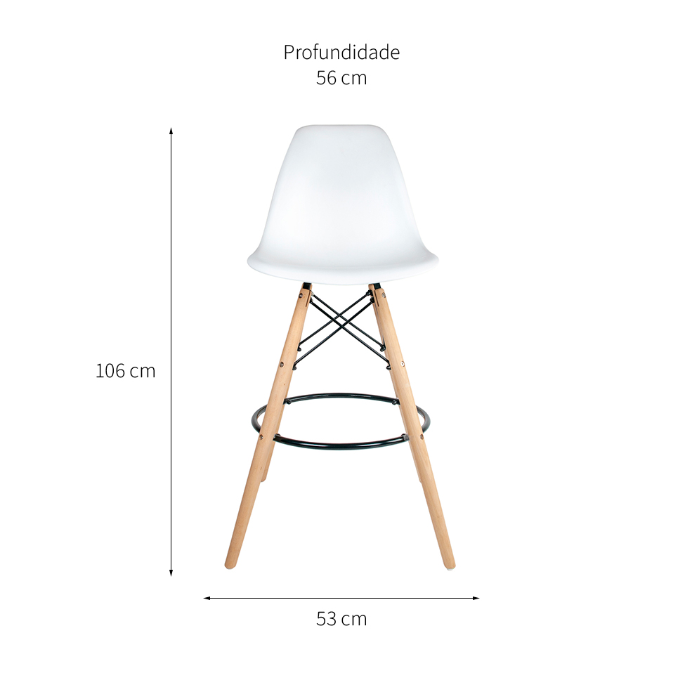 Banqueta Charles Eames Branca
