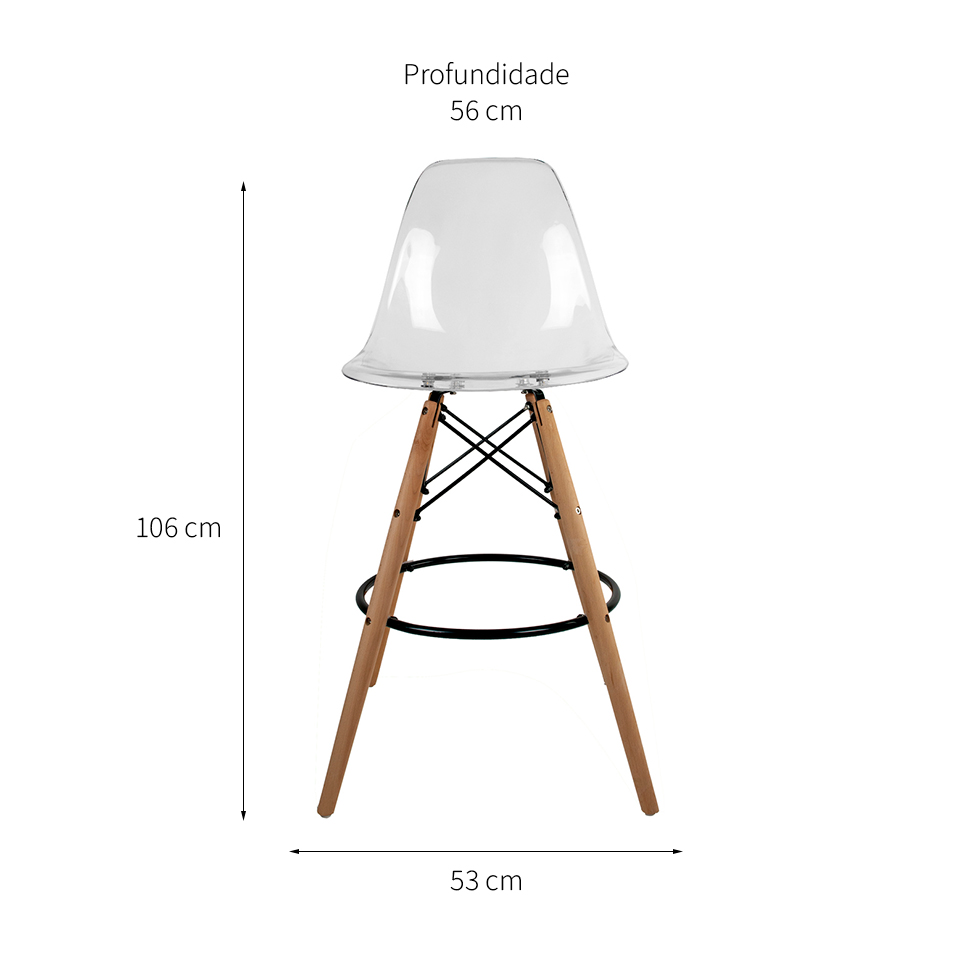 Banqueta Charles Eames Cristral