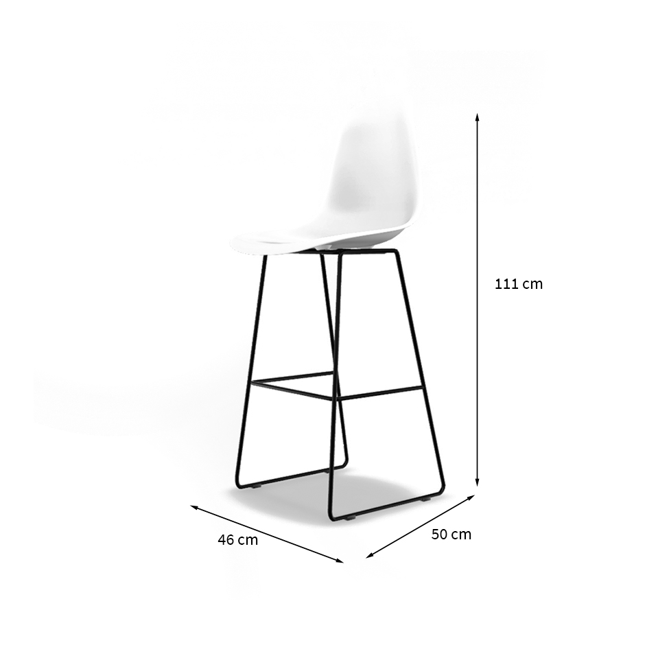 Banqueta Eames Quad Branca e Preta