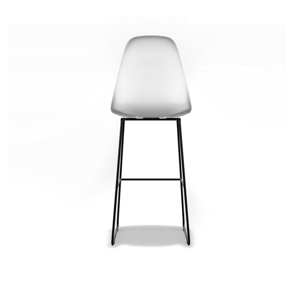 Banqueta Eames Quad Branca e Preta