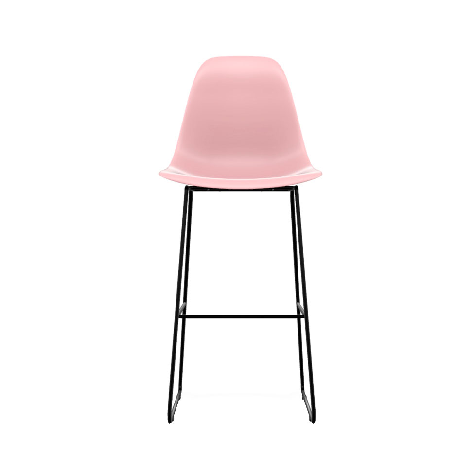 Banqueta Eames Quad Rosa e Preta