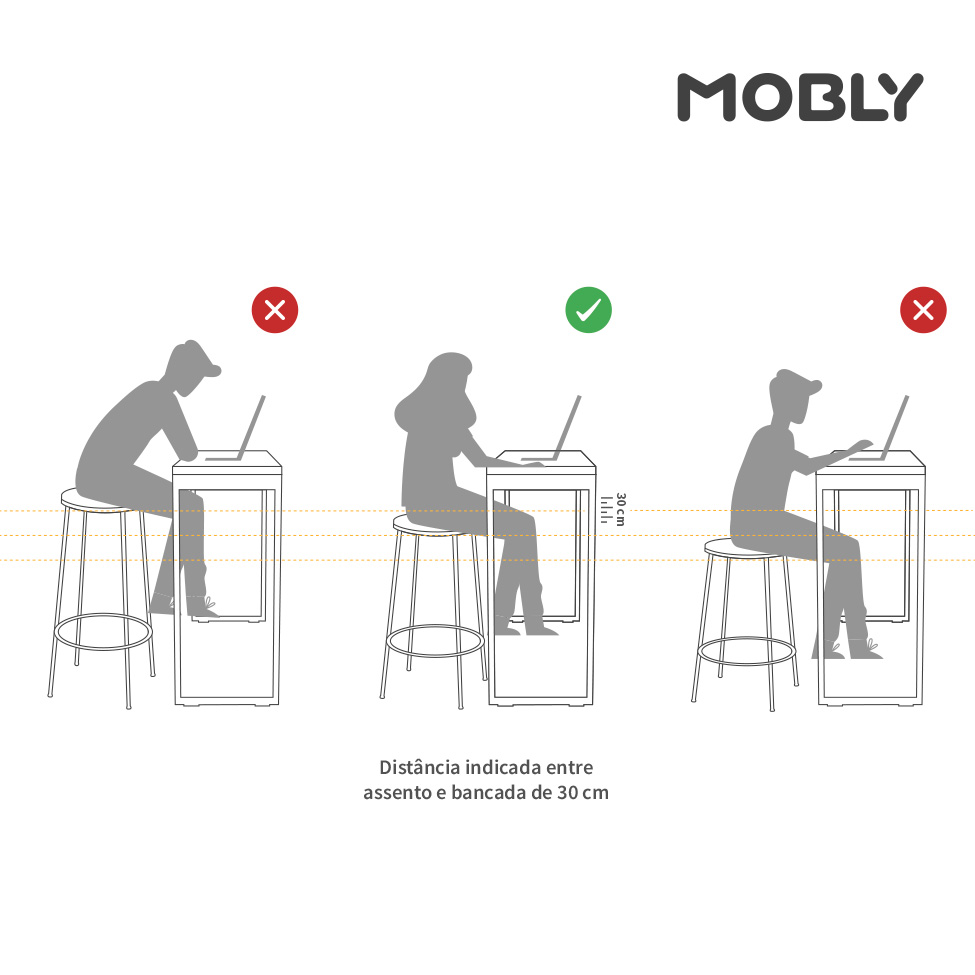 Banqueta Giratória Amsterdam Branca