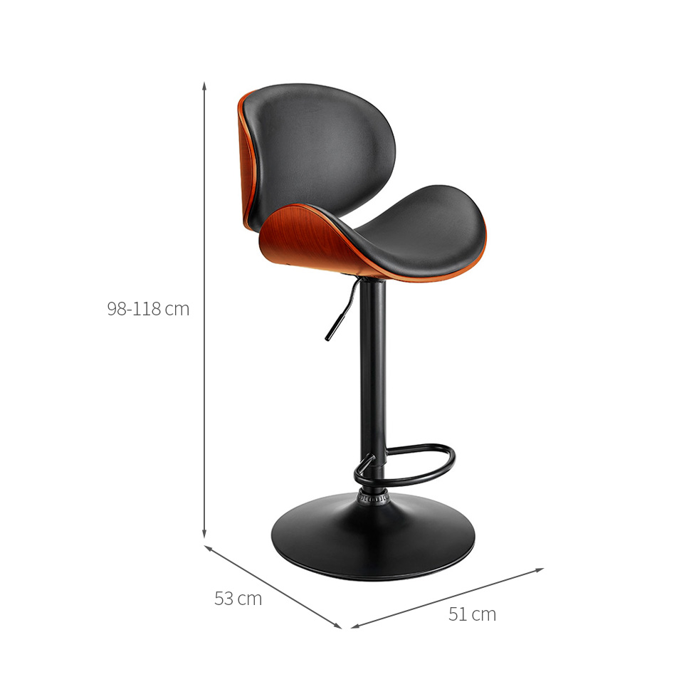 Banqueta Giratória Bergen Preta