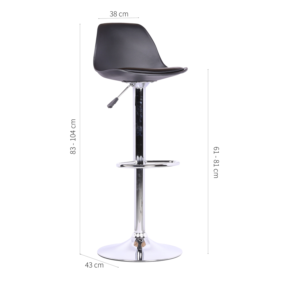 Banqueta Giratória Eames Preta
