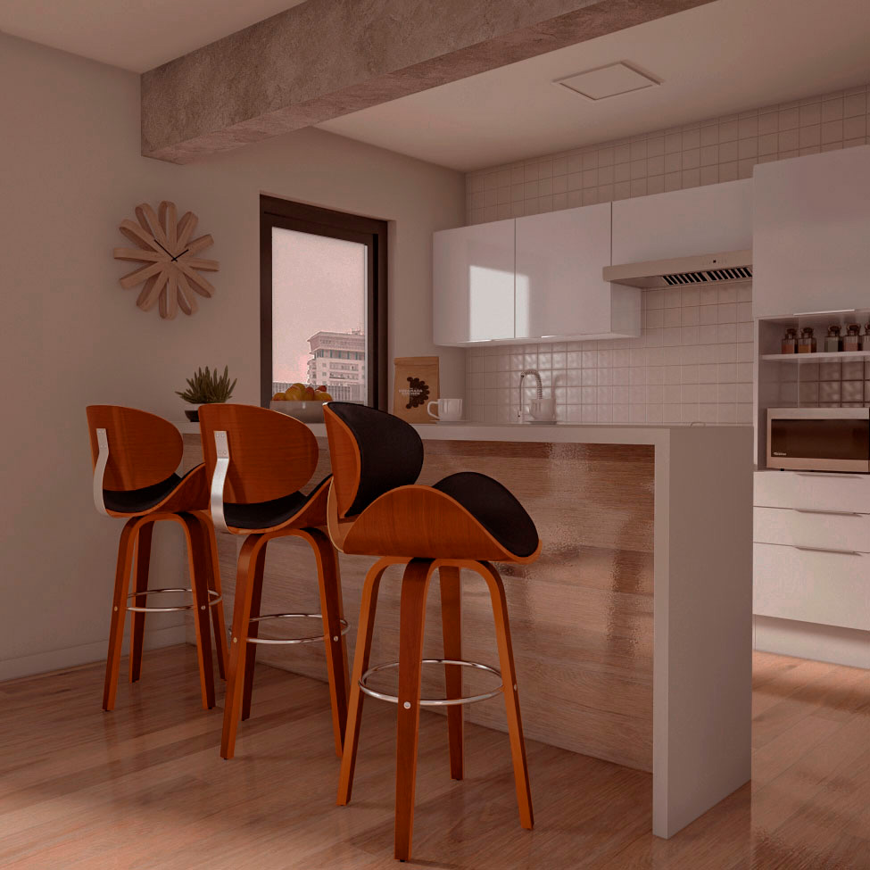 Banqueta Giratória Helmond Preta