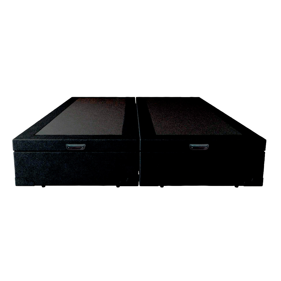 Base para Cama Box  King Martin com Baú (47x193x203 ) Revestimento Sintético Preta