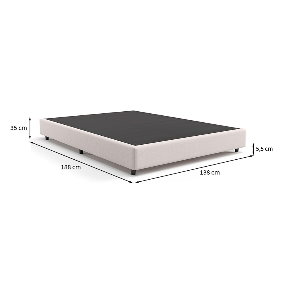 Base para Cama Box Casal Desmontável Torvi (35x138x188) Linho Cru