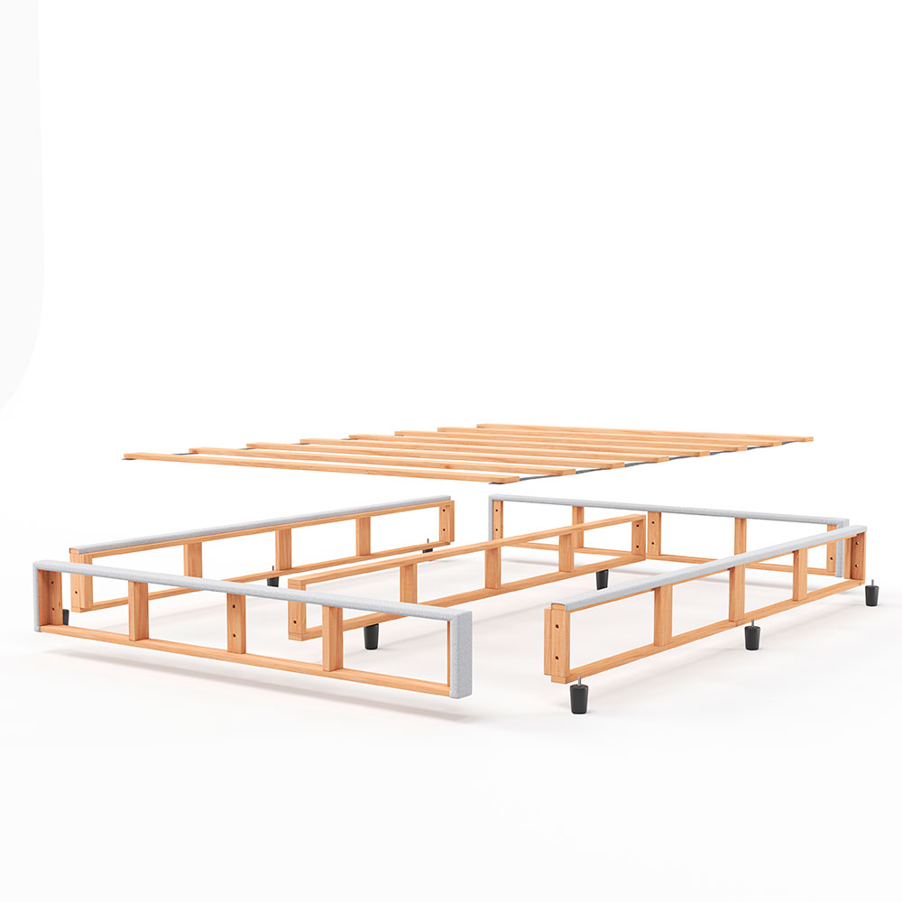 Base para Cama Box Casal Desmontável Torvi (35x138x188) Linho Cru