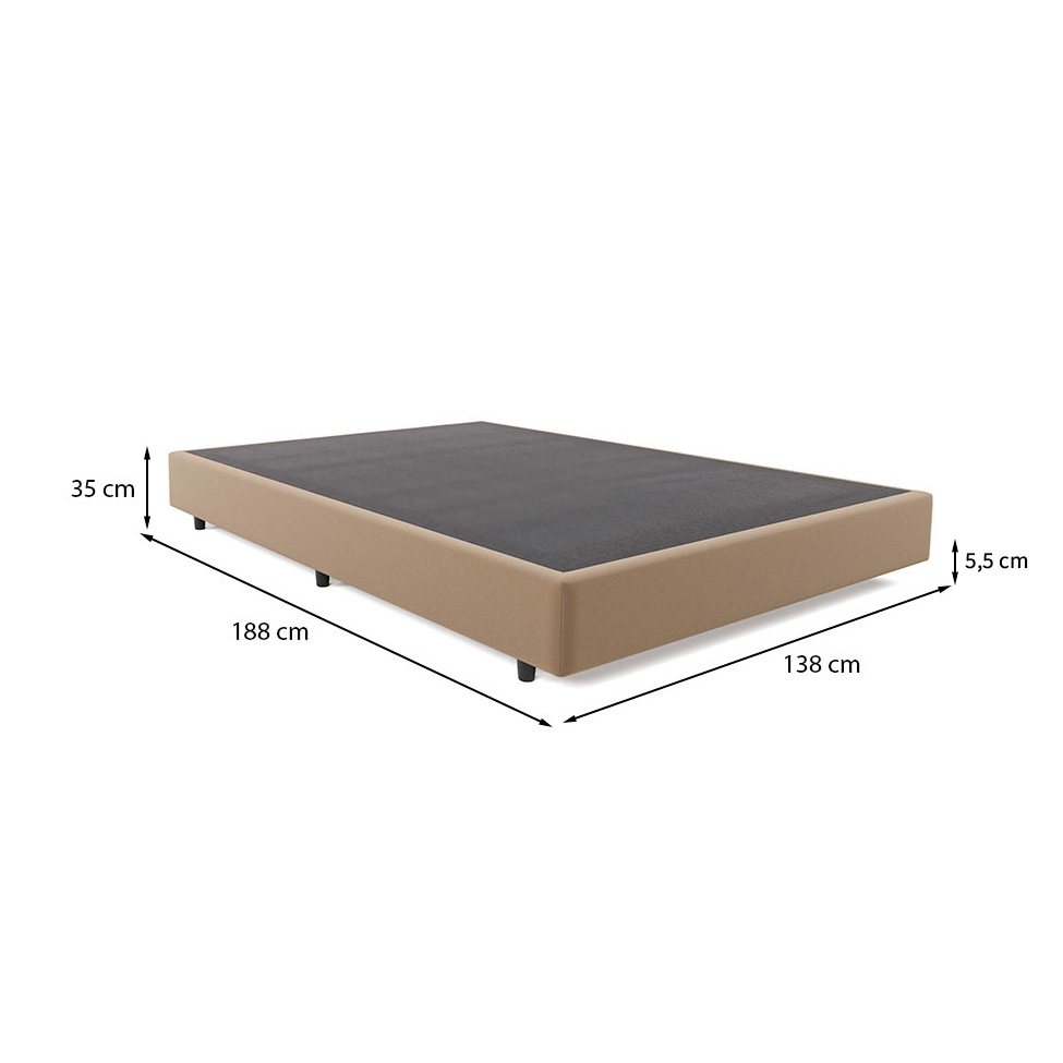 Base para Cama Box Casal Desmontável Torvi (35x138x188) Suede Bege