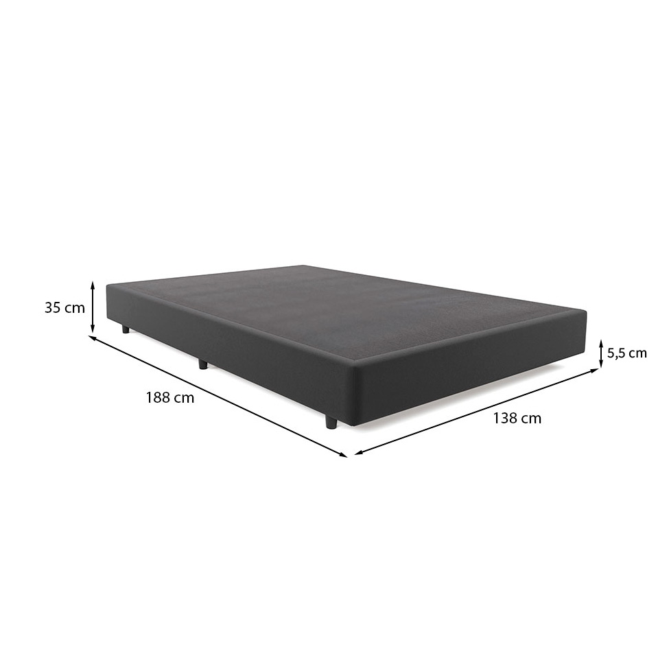 Base para Cama Box Casal Desmontável Torvi (35x138x188) Suede Grafite