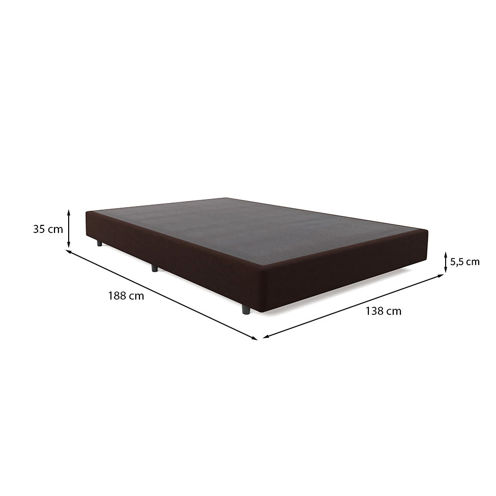 Base para Cama Box Casal Desmontável Torvi (35x138x188) Suede Marrom