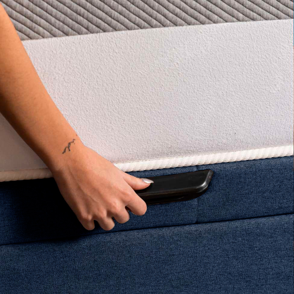 Base para Cama Box Casal Guldi com Baú Linho (47x138x188 cm) Azul Marinho