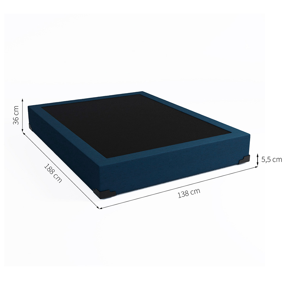 Base para Cama Box Casal Joe Linho (36x138x188) Azul Marinho