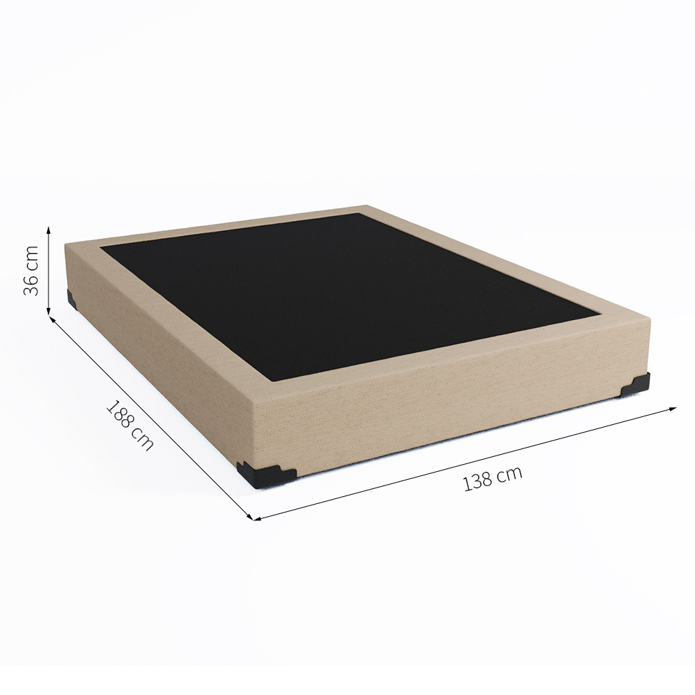 Base para Cama Box Casal Joe Linho (36x138x188) Bege