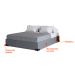 Base para Cama Box Casal Joe Linho (36x138x188) Cinza