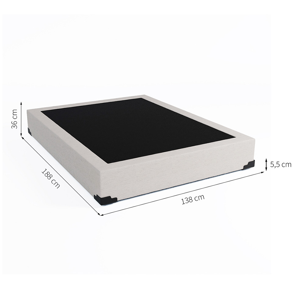 Base para Cama Box Casal Joe Linho (36x138x188) Cru