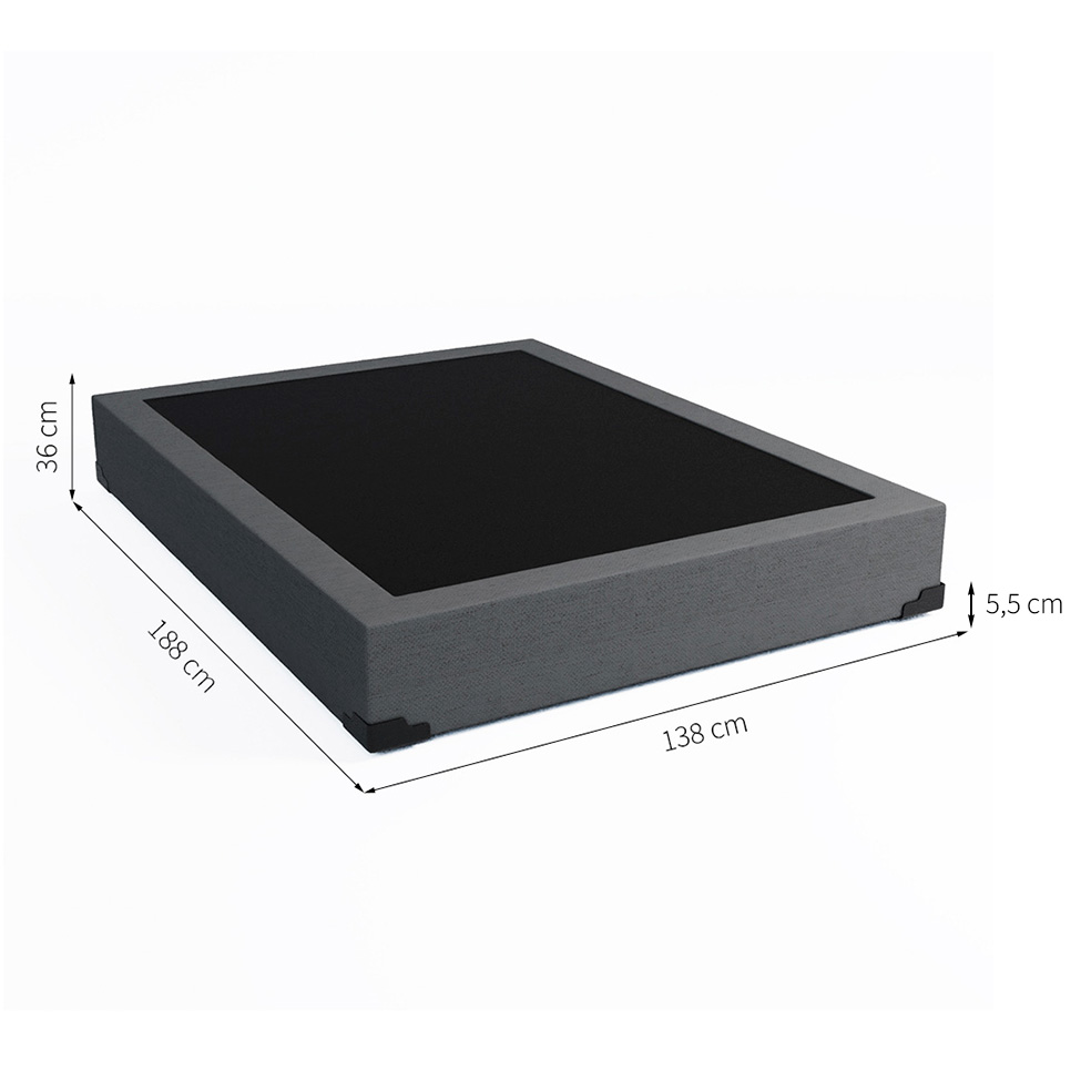 Base para Cama Box Casal Joe Linho (36x138x188) Grafite