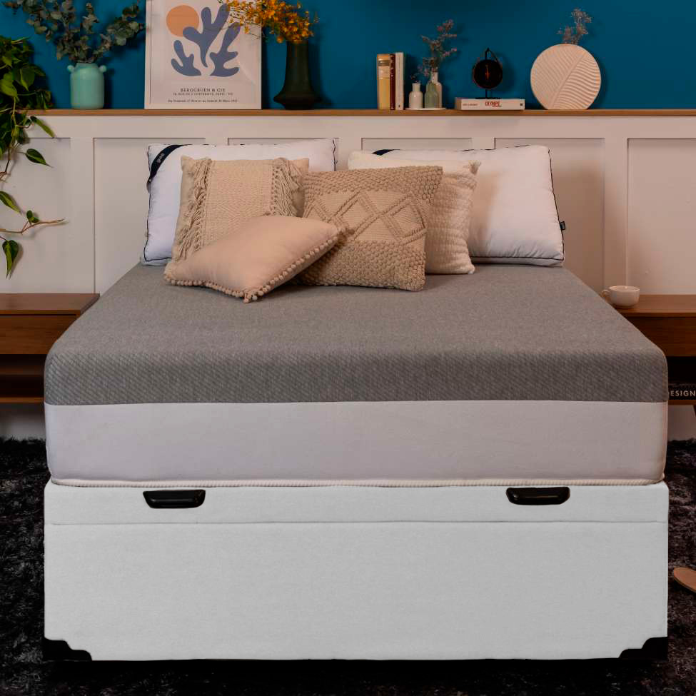 Base para Cama Box Casal Martin Premium com Baú (45x138x188) Branca