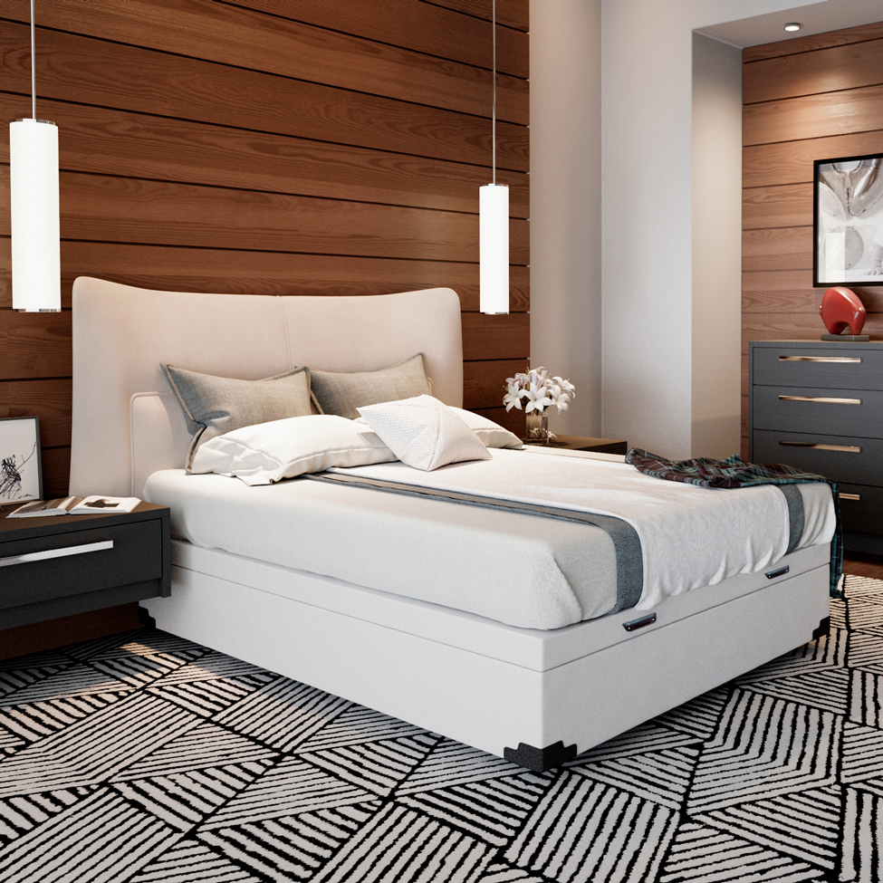 Base para Cama Box Casal Martin Premium com Baú (45x138x188) Branca