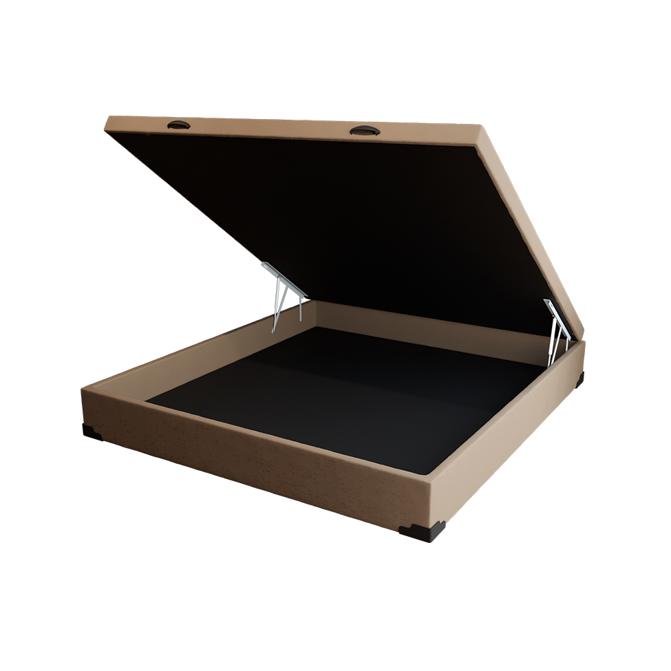 Base para Cama Box Casal Martin Premium com Baú Linho (47x138x188 cm) Bege