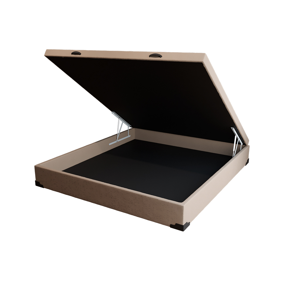 Base para Cama Box Casal Martin Premium com Baú Linho (47x138x188 cm) Cru