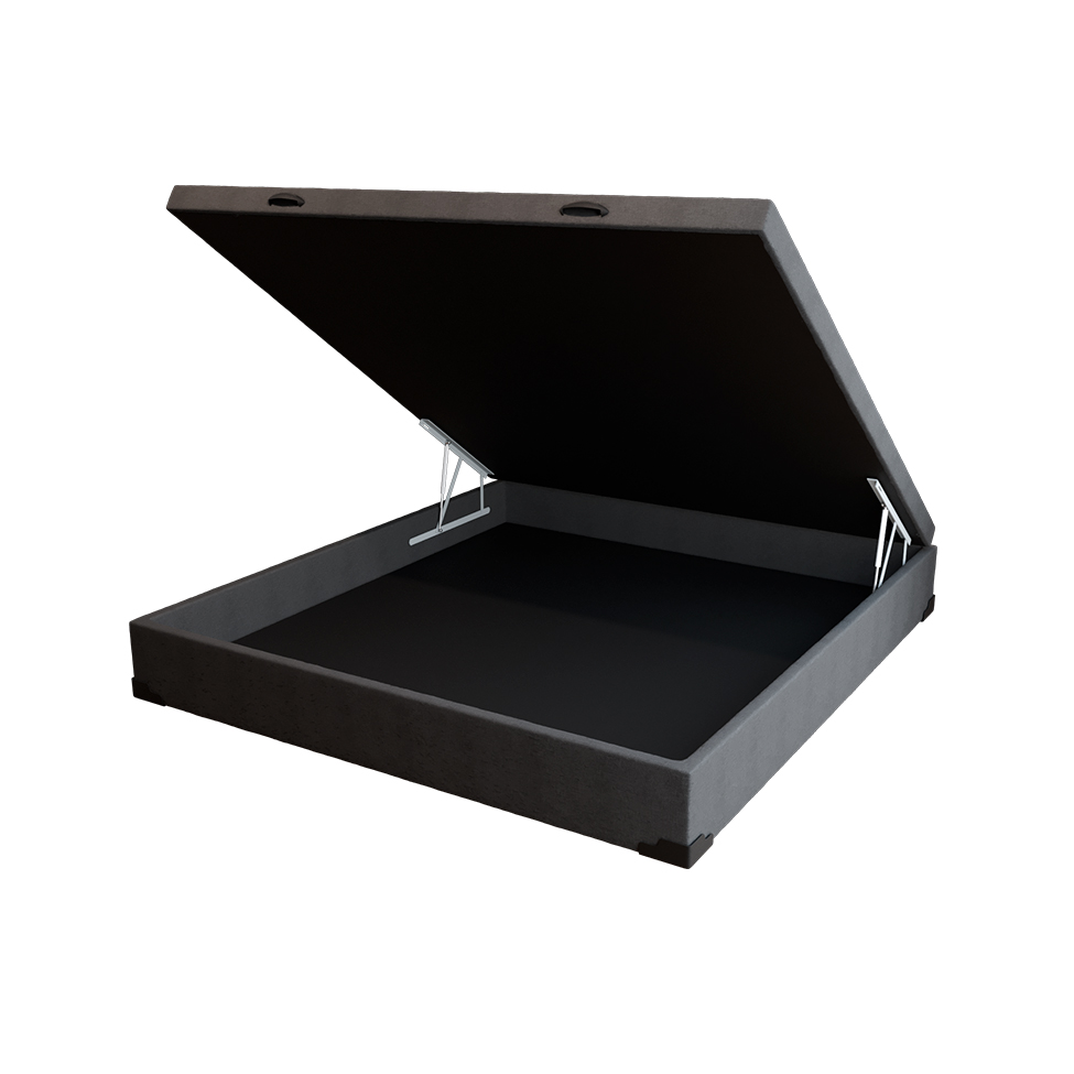 Base para Cama Box Casal Martin Premium com Baú Linho (47x138x188 cm) Grafite