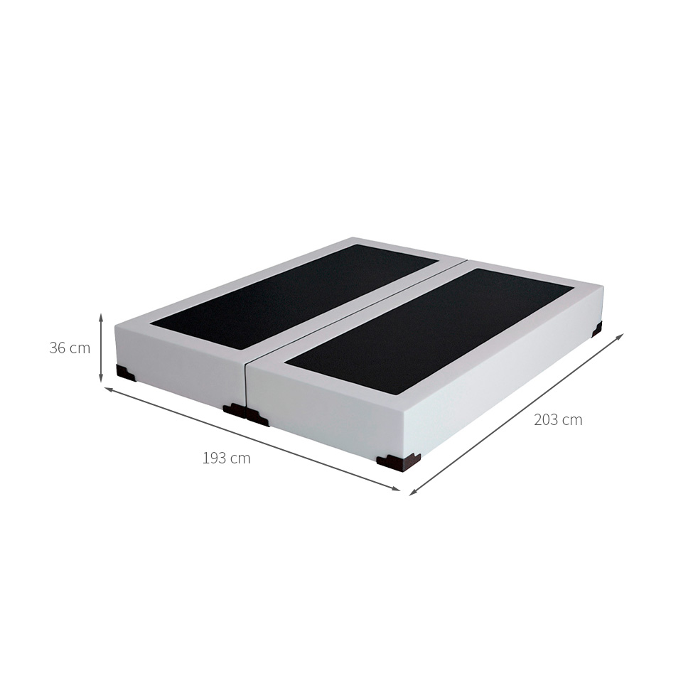 Base para Cama Box King Joe (36x193x203 ) Revestimento Sintético Branca