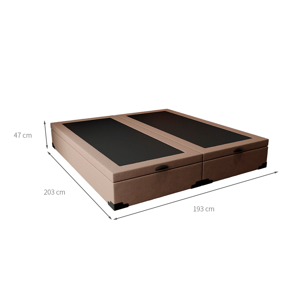 Base para Cama Box King Martin com Baú (47x193x203 ) Linho Bege