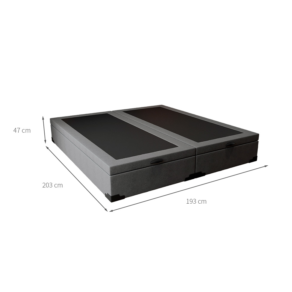 Base para Cama Box King Martin com Baú (47x193x203 ) Linho Cinza