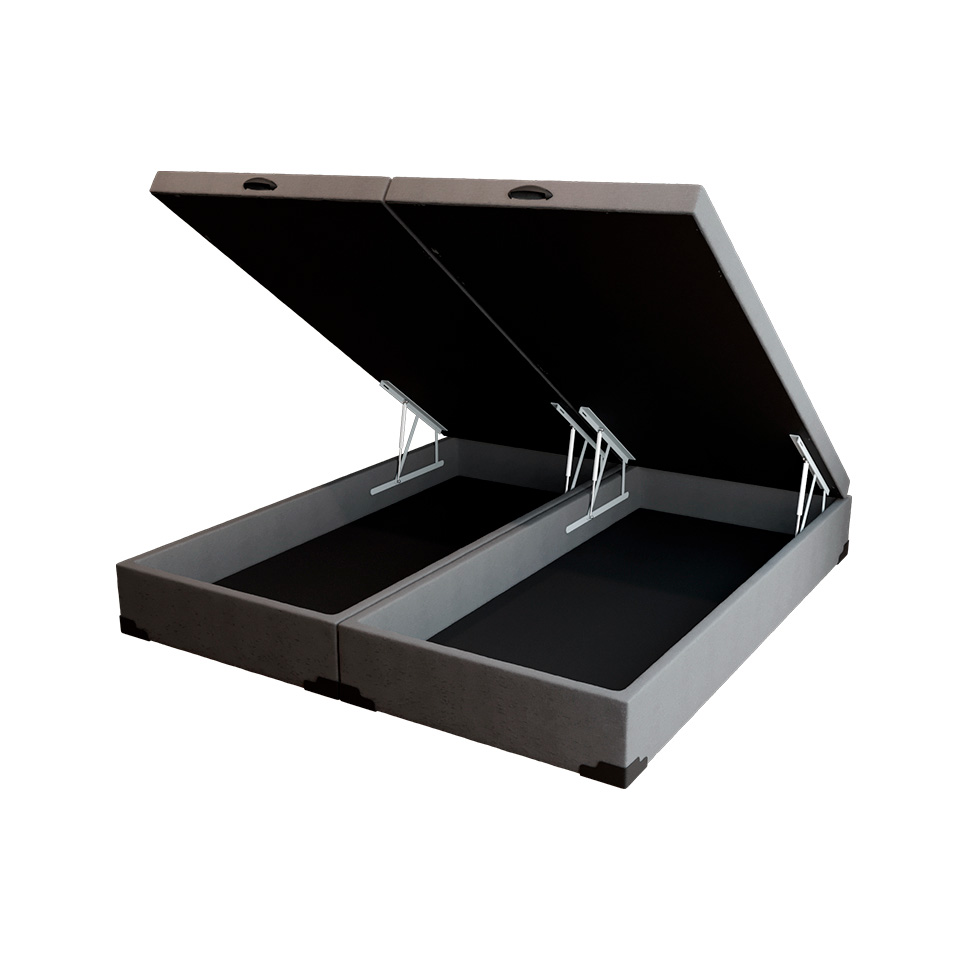 Base para Cama Box King Martin com Baú (47x193x203 ) Linho Cinza