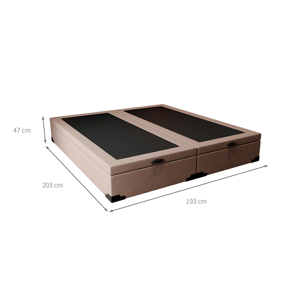 Base para Cama Box King Martin com Baú (47x193x203 ) Linho Cru