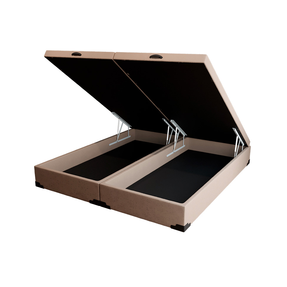 Base para Cama Box King Martin com Baú (47x193x203 ) Linho Cru