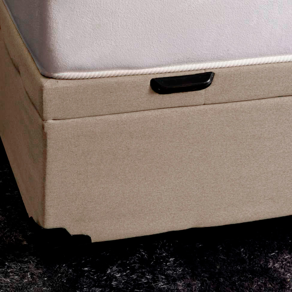 Base para Cama Box King Martin com Baú (47x193x203 ) Linho Cru