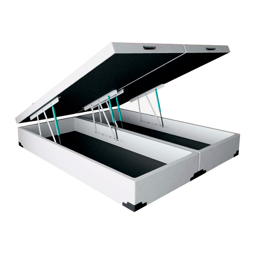 Base para Cama Box King Martin com Baú (47x193x203 ) Revestimento Sintético Branca