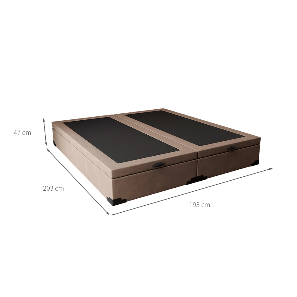 Base para Cama Box King Martin com Baú (47x193x203 ) Suede Bege