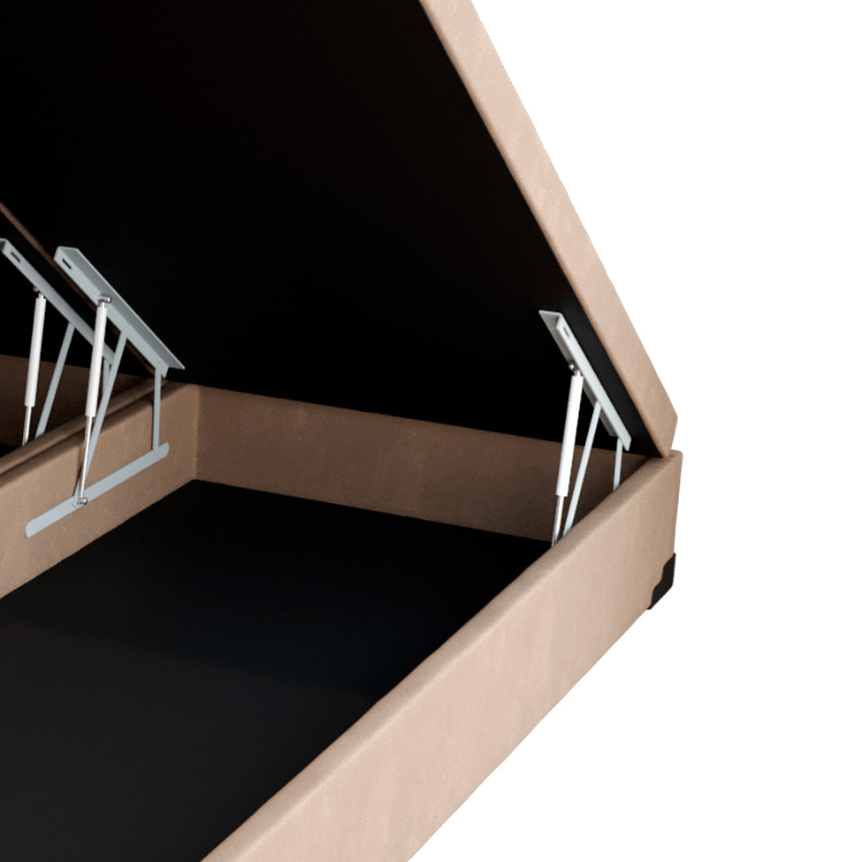 Base para Cama Box King Martin com Baú (47x193x203 ) Suede Bege