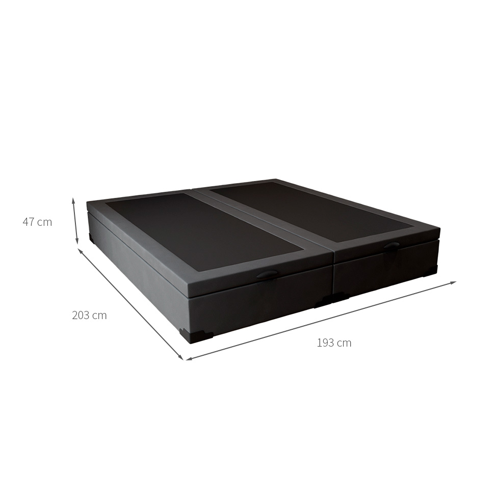 Base para Cama Box King Martin com Baú (47x193x203 ) Suede Grafite