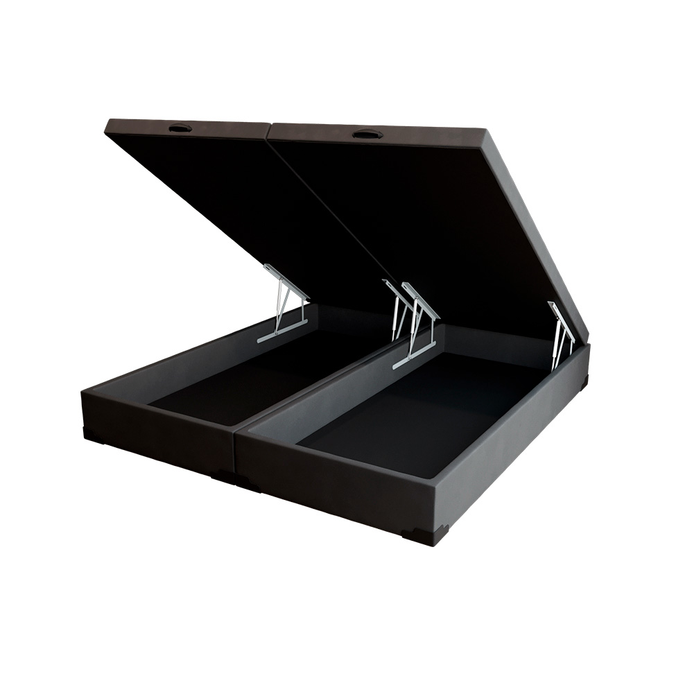 Base para Cama Box King Martin com Baú (47x193x203 ) Suede Grafite