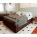 Base para Cama Box King Martin com Baú (47x193x203 ) Suede Marrom